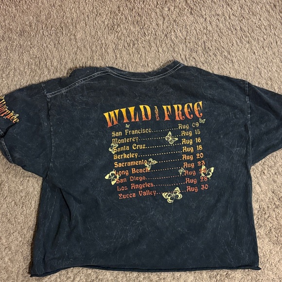 Fifth Sun Vintage Black Butterfly Crop Top - Picture 2 of 2